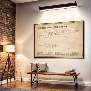 Póster Super Constelación Lockheed L-1049 - Planes SD