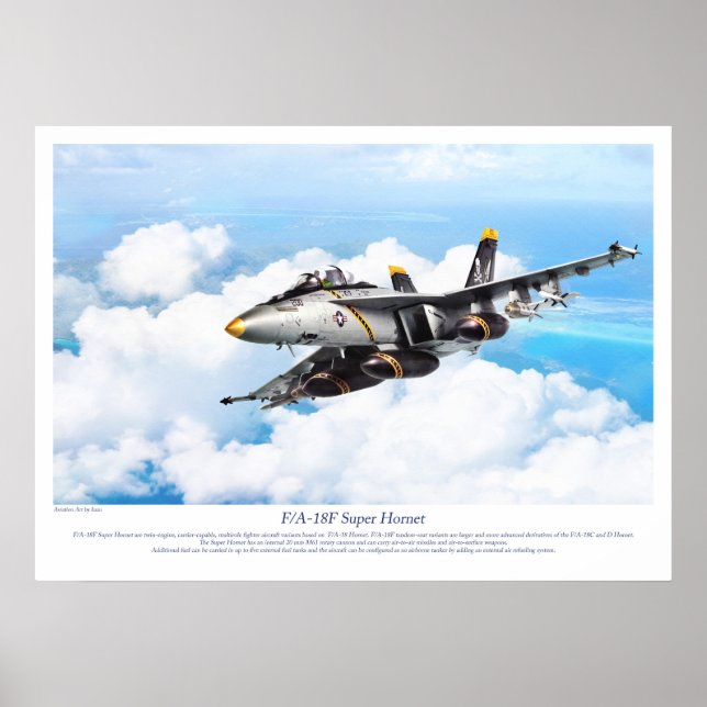 Póster "Super Cuerno F/A-18F" (Frente)
