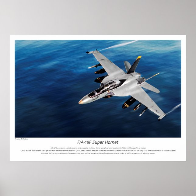 Póster "Super Cuerno F/A-18F" (Frente)