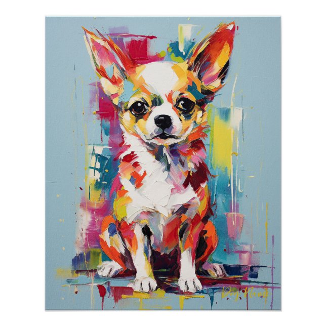Póster Super Cute Chihuahua Dog Puppy 004 - Xeno Lucilfer (Anverso)