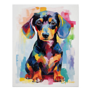 Póster Super Cute Dachshund Dog Puppy 004 - Xeno Lucilfer