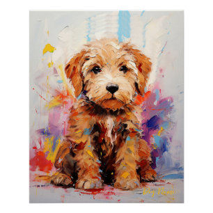 Póster Super Cute Goldendoodle Dog Puppy 004 - Xeno Lucil