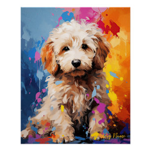 Póster Super Cute Goldendoodle Dog Puppy 005 - Xeno Lucil