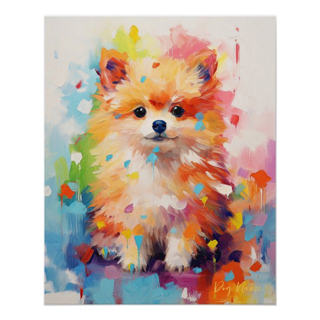 Póster Super Cute Pomeranian Puppy 005 - Xeno Lucilfe (Anverso)