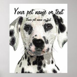 Póster Super Cute, Puppy Dalmatian Dog