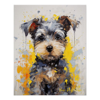 Póster Super Cute Schnauzer Dog Puppy 001 - Xeno Lucilfer
