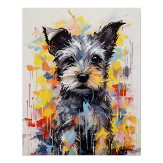 Póster Super Cute Schnauzer Dog Puppy 002 - Xeno Lucilfer