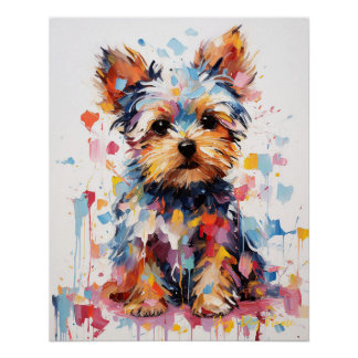 Póster Super Cute Yorkshire Terrier Dog Puppy 001 - Xeno
