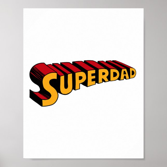 Póster Super Dad Superdad Funny Superhero Dad (Frente)