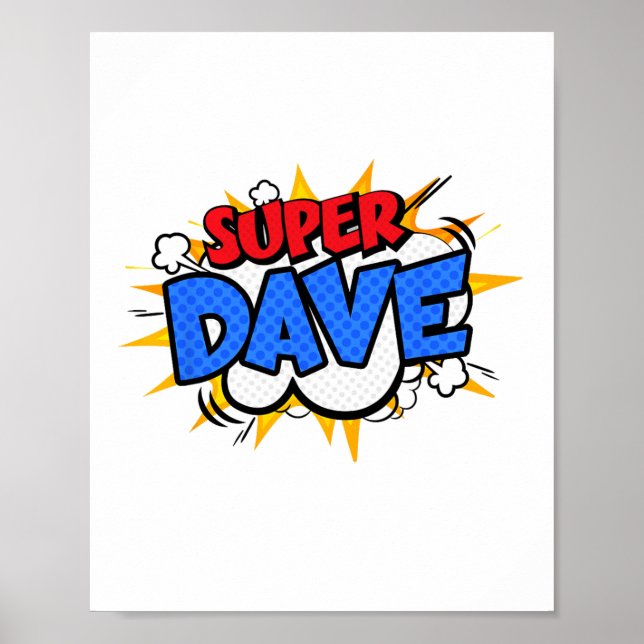 Póster Super Dave Funny Comic Personalizado Padres Día Pe (Frente)