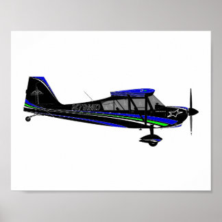 Póster Super Decathlon con esquema de pintura negra depor