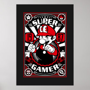 Póster Super Gamer Juegos Retro