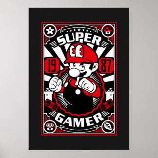 Póster Super Gamer Retro Gaming