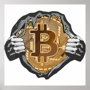 Póster Super héroe de Bitcoin