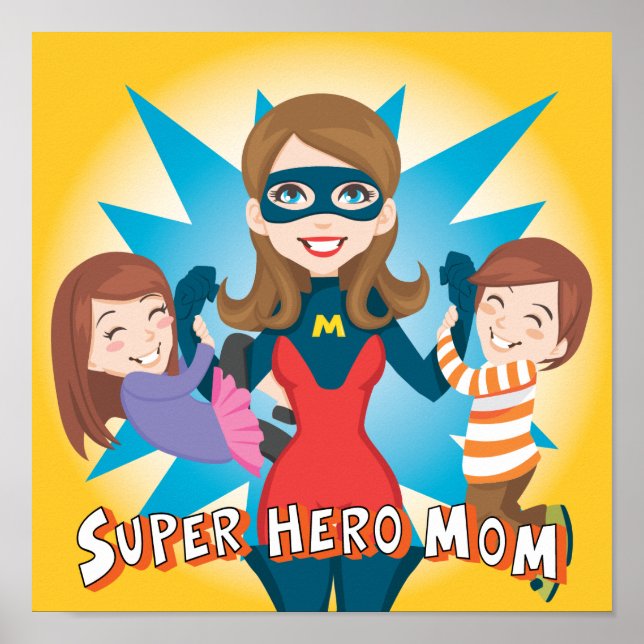 Póster Super Héroe Mamá (Frente)
