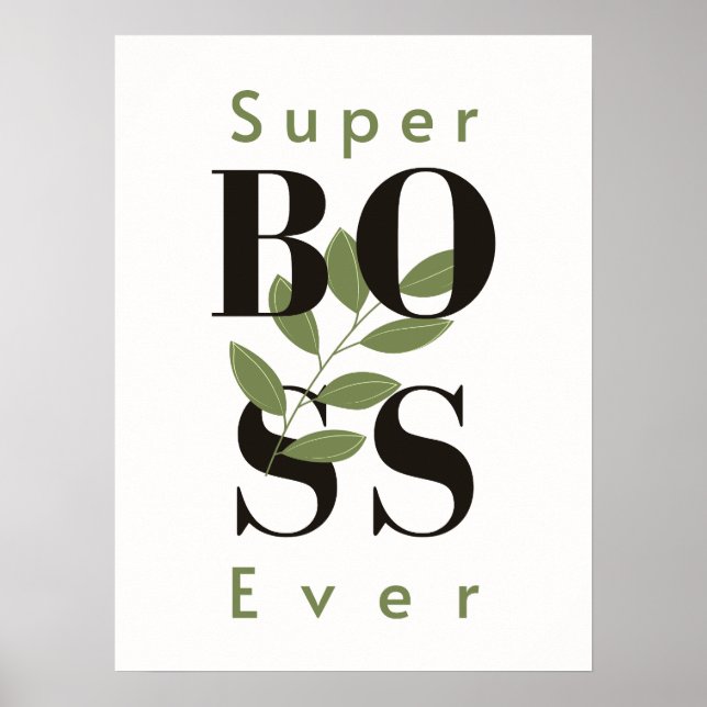 Póster Super Jefe siempre - Poster de regalo perfecto par (Frente)