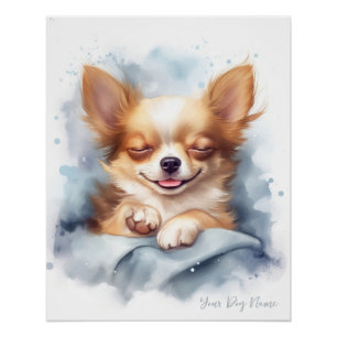 Póster Super lindo ángel durmiendo cachorro Chihuahua Per