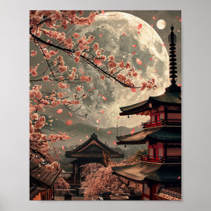 Póster Super Luna en Tokio Japón