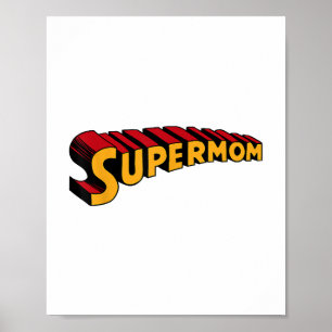 Póster Super mamá Superhéroe mamá graciosa