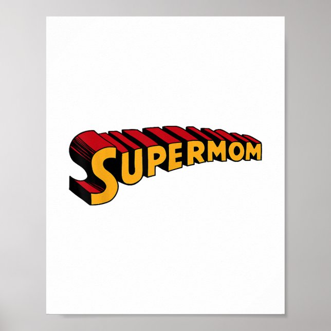 Póster Super mamá Superhéroe mamá graciosa (Frente)