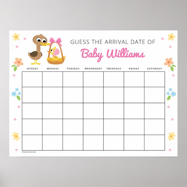 Póster Super Simple | 5 Little Ducks Chica Baby Shower (Frente)