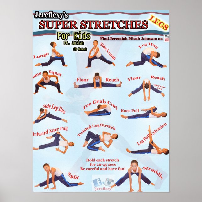 Póster Super Stretches de Jereflexy para niños (Frente)