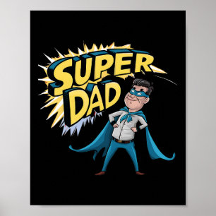 Póster Superdad Graciosa Superhéroe papá Presente Vestuar