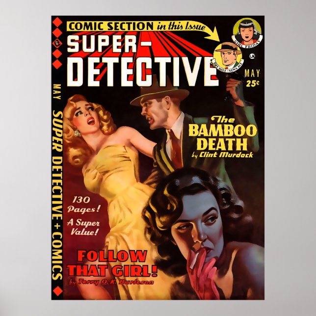 Póster Superdetective 2 de mayo de 1950 | Guay Noir Art (Frente)