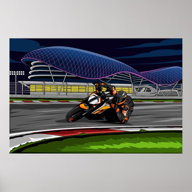 Póster SuperDuke en la pista de carreras (Frente)