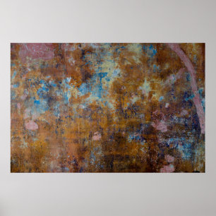 Póster Superficie de madera marrón y rosa