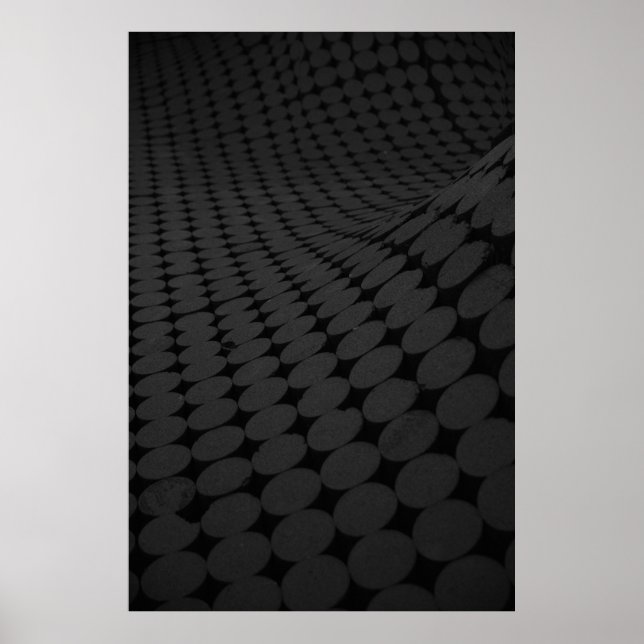 Póster Superficie de puntos negra y gris (Frente)