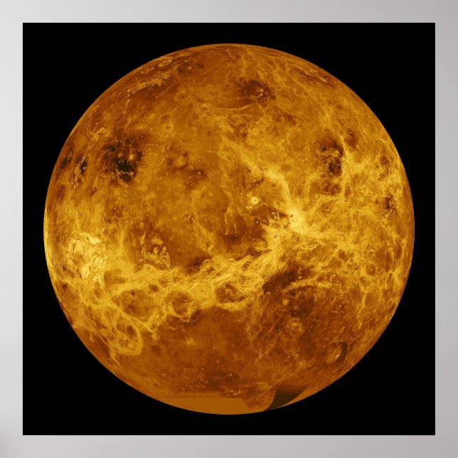 Póster Superficie global del planeta Venus (Frente)