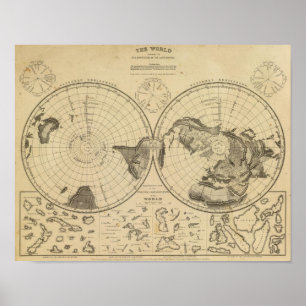Póster Superficie terrestre mundial