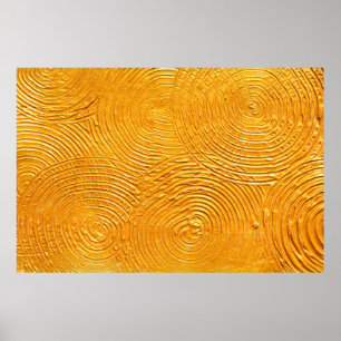Póster Superficie texturada dorada, fondo dorado, analgés