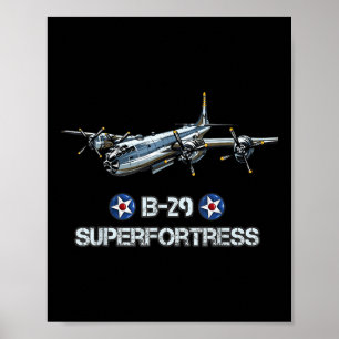 Póster Superforte Wwii B-29 de Aeronaves Americanas de la