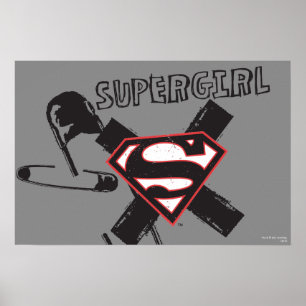 Póster Supergirl Black Safety Pins
