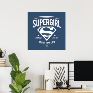 Póster Supergirl mejor que nunca retro gráfico