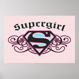 Póster Supergirl Pin Strips Black and Pink