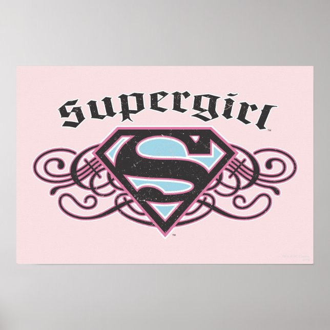 Póster Supergirl Pin Strips Black and Pink (Frente)