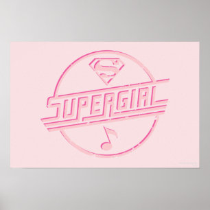 Póster Supergirl Pink Music Note