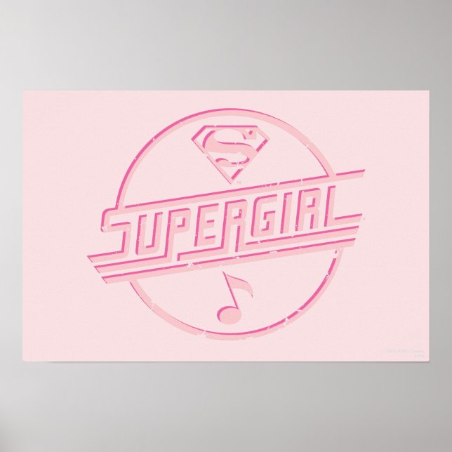 Póster Supergirl Pink Music Note (Frente)