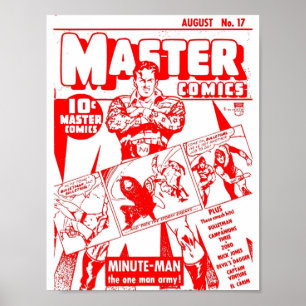Póster Superhéroe Comic Book Cover Retro Vintage Volumen 