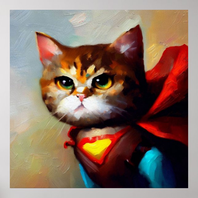 Póster Superhéroe de gato (Frente)