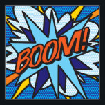 Póster Superhéroe del libro de historietas pop Art BOOM<br><div class="desc">Un diseño fresco,  moderno y divertido que pone el wham,  zap,  en tu casa,  oficina y vida. Un gran regalo para ti,  tus amigos o tu familia. Diseñado por ComicBookPop© en www.zazzle.com/comicbookpop*</div>