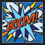 Póster Superhéroe del libro de historietas pop Art BOOM<br><div class="desc">Un diseño fresco,  moderno y divertido que pone el wham,  zap,  en tu casa,  oficina y vida. Un gran regalo para ti,  tus amigos o tu familia. Diseñado por ComicBookPop© en www.zazzle.com/comicbookpop*</div>