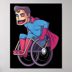 Póster Superhéroe en silla de ruedas I Amputee Discapacid