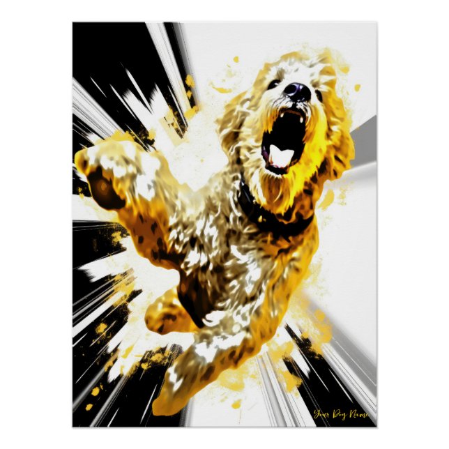 Póster Superhéroe Goldendoodle Dog 01 - Juez Ignacio (Anverso)