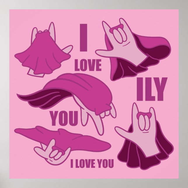 Póster Superhéroe ILY - Diseño ASL (Frente)