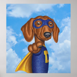 Póster Superhéroe lindo Dachshund