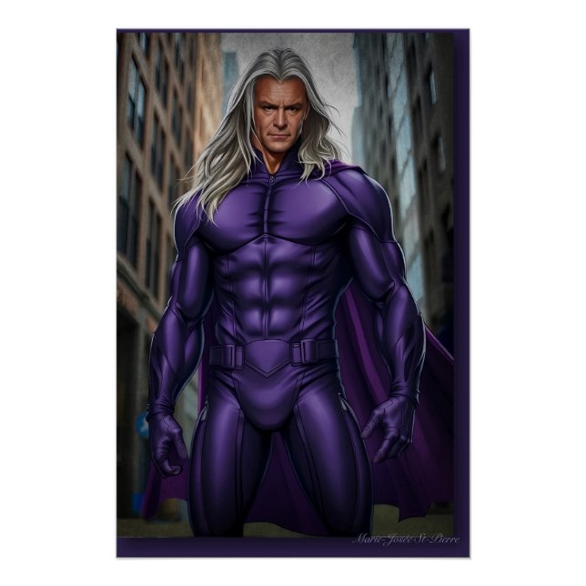 Póster Superhéroe Lobo Solitario (Anverso)